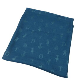 Christian Dior クリスチャン ディオール 11SOD140I650 SO DIOR シルク混 ストール ブルー系 140cm×140cm 【中古】レディース
