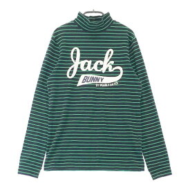 JACK BUNNY ジャックバニー ハイネック 長袖Tシャツ ボーダー柄 ネイビー系 1 【中古】ゴルフウェア レディース