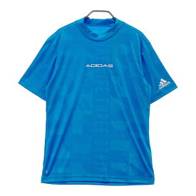 ADIDAS GOLF アディダスゴルフ HN8932 2022年モデル ハイネック 半袖Tシャツ 総柄 ブルー系 S 【中古】ゴルフウェア メンズ