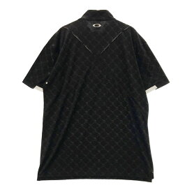 OAKLEY オークリー ハーフジップ半袖Tシャツ スカル柄 ブラック系 XL 【中古】ゴルフウェア メンズ