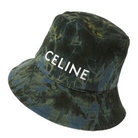 CELINE セリーヌ 2AU5B214Q バケットハット グリーン系 S 【中古】メンズ