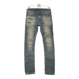 DIESEL ディーゼル デニムパンツ THAVAR SLIM SKINNY 2016 ダメージ・リペア加工 ブルー系 28 【中古】メンズ