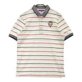 BEAMS GOLF ビームスゴルフ 半袖ポロシャツ ボーダー柄 ホワイト系 M 【中古】ゴルフウェア メンズ