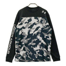 UNDER ARMOUR アンダーアーマー ハイネック 長袖Tシャツ カモフラ 迷彩柄 ブラック系 MD 【中古】ゴルフウェア メンズ