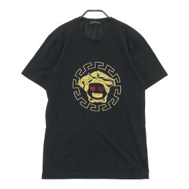 VERSACE ヴェルサーチ 半袖Tシャツ メデューサ ハート ブラック系 L 【中古】メンズ