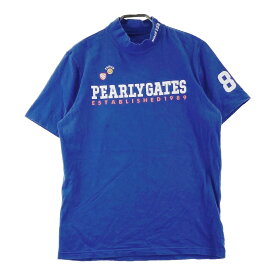 PEARLY GATES パーリーゲイツ ハイネック 半袖Tシャツ ニコちゃん ブルー系 5 【中古】ゴルフウェア メンズ