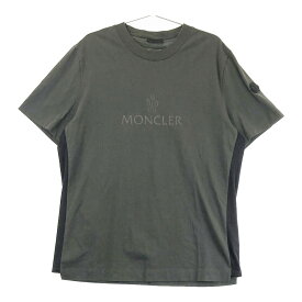 MONCLER モンクレール MAGLIA MANICHE CORTE SS T-SHIRT 半袖Tシャツ カーキ系 M 【中古】メンズ