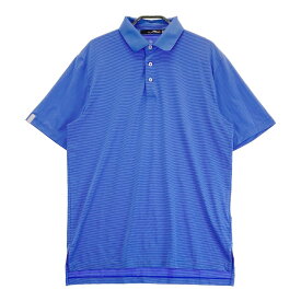 RLX ラルフローレン 半袖ポロシャツ ボーダー柄 ブルー系 S 【中古】ゴルフウェア メンズ