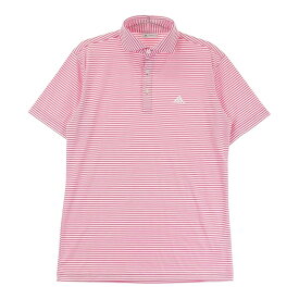 ADIDAS GOLF アディダスゴルフ A04195 半袖ポロシャツ ボーダー柄 ピンク系 M 【中古】ゴルフウェア メンズ