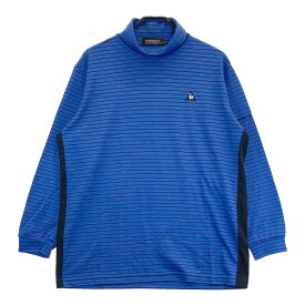 LECOQ GOLF ルコックゴルフ ハイネック 長袖Tシャツ ボーダー柄 ブルー系 3L 【中古】ゴルフウェア メンズ