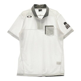 OAKLEY オークリー 襟付半袖Tシャツ 総柄 ホワイト系 XL 【中古】ゴルフウェア メンズ