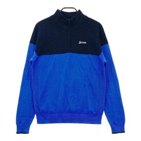 SRIXON スリクソン by DESCENTE ハーフジップ ニットセーター ブルー系 L 【中古】ゴルフウェア メンズ