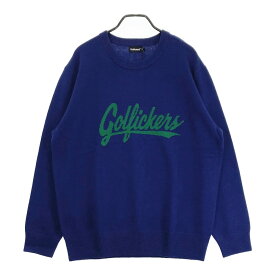 Golfickers ゴルフィッカーズ ウール混 長袖 ニットセーター ブルー系 2XL 【中古】ゴルフウェア メンズ