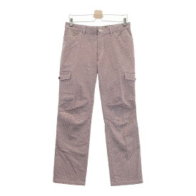 LECOQ GOLF ルコックゴルフ ストレッチパンツ 千鳥柄 レッド系 82 【中古】ゴルフウェア メンズ