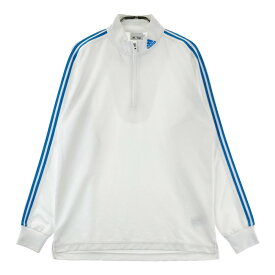 ADIDAS GOLF アディダスゴルフ IC232 ハーフジップ 長袖Tシャツ ホワイト系 S 【中古】ゴルフウェア メンズ