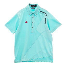 LECOQ GOLF ルコックゴルフ 半袖ポロシャツ ボタンダウン ブルー系 L 【中古】ゴルフウェア メンズ