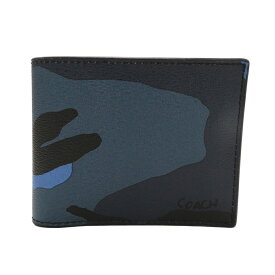COACH コーチ F32438 二つ折り財布 カモフラ ブラック系 【中古】メンズ