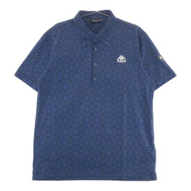 KAPPA GOLF カッパゴルフ 半袖ポロシャツ ボタンダウン 総柄 ネイビー系 XO 【中古】ゴルフウェア メンズ