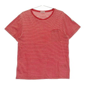 MONCLER モンクレール MAGLIA T-SHIRT 半袖Tシャツ ボーダー柄 レッド系 M 【中古】メンズ