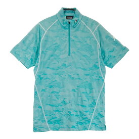 KAPPA GOLF カッパゴルフ ハーフジップ 半袖Tシャツ 総柄 ブルー系 L 【中古】ゴルフウェア メンズ