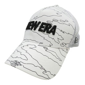 NEW ERA ニューエラ メッシュキャップ 総柄 ホワイト系 【中古】ゴルフウェア