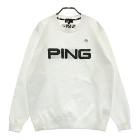 PING ピン 2022年モデル 長袖 ニットセーター ホワイト系 L 【中古】ゴルフウェア メンズ