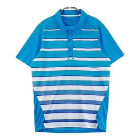 OAKLEY オークリー 432482 半袖ポロシャツ ボーダー柄 ブルー系 M 【中古】ゴルフウェア メンズ
