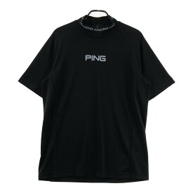 PING ピン 2023年モデル ハイネック 半袖Tシャツ ブラック系 3L 【中古】ゴルフウェア メンズ