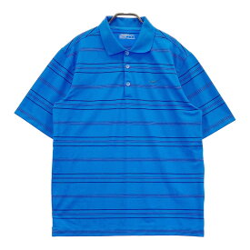 NIKE GOLF ナイキゴルフ 半袖ポロシャツ ボーダー柄 ブルー系 L 【中古】ゴルフウェア メンズ