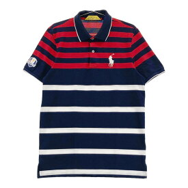 POLO GOLF ポロゴルフ 半袖ポロシャツ ボーダー柄 レッド系 S 【中古】ゴルフウェア メンズ