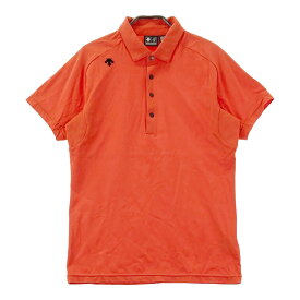 DESCENTE GOLF デサントゴルフ 半袖ポロシャツ オレンジ系 M 【中古】ゴルフウェア メンズ
