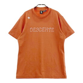DESCENTE GOLF デサントゴルフ 2022年モデル ハイネック 半袖Tシャツ オレンジ系 XO 【中古】ゴルフウェア メンズ