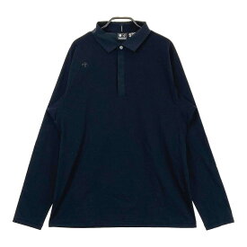 DESCENTE GOLF デサントゴルフ 長袖ポロシャツ ネイビー系 XO 【中古】ゴルフウェア メンズ