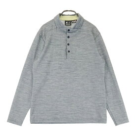 DESCENTE GOLF デサントゴルフ 長袖ポロシャツ グレー系 M 【中古】ゴルフウェア メンズ