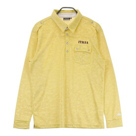 KAPPA GOLF カッパゴルフ 長袖ポロシャツ カモフラ柄 イエロー系 LL 【中古】ゴルフウェア メンズ
