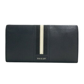 BALLY バリー 2つ折り 長財布 ネイビー系 【中古】メンズ