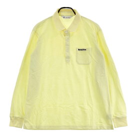 BLACK&WHITE ブラックアンドホワイト 長袖ポロシャツ 裏起毛 イエロー系 LL 【中古】ゴルフウェア メンズ
