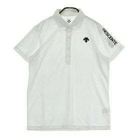 DESCENTE GOLF デサントゴルフ 半袖ポロシャツ ホワイト系 M 【中古】ゴルフウェア メンズ