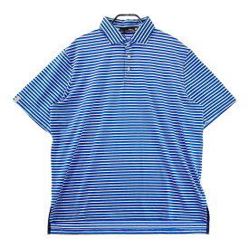 RLX ラルフローレン 半袖ポロシャツ ボタンダウン ボーダー柄 ブルー系 XL 【中古】ゴルフウェア メンズ