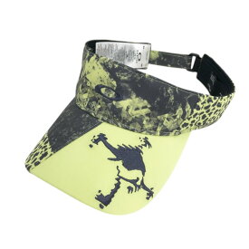 OAKLEY オークリー FOS901406 サンバイザー スカル 総柄 イエロー系 58cm 【中古】ゴルフウェア