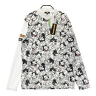 LOUD MOUTH ラウドマウス ×FELIX THE CAT 2025年 ハイネック 長袖Tシャツ 総柄 ホワイト系 L 【中古】ゴ…