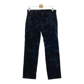 BEAMS GOLF ビームスゴルフ ストレッチ ロングパンツ コーデュロイ カモフラ柄 ブラック系 L 【中古】ゴルフウェア メンズ