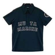 MUTA MARINE ムータマリン 半袖ポロシャツ ボタンダウン ロゴ ブラック系 XS 【中古】ゴルフウェア メンズ