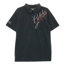GOTCHA ガッチャ 2021年モデル 半袖ポロシャツ 刺繍 ブラック系 M 【中古】ゴルフウェア メンズ