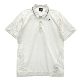 OAKLEY オークリー 2021年モデル 半袖 ポロシャツ 総柄 ホワイト系 L 【中古】ゴルフウェア メンズ