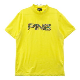 PING ピン 2023年モデル ハイネック 半袖Tシャツ ビックロゴ イエロー系 LL 【中古】ゴルフウェア メンズ