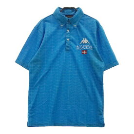 KAPPA GOLF(AW) カッパゴルフ 半袖ポロシャツ ボタンダウン 総柄 ブルー系 O 【中古】ゴルフウェア メンズ