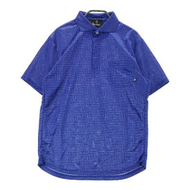 PARADISO パラディーゾ 半袖ポロシャツ 総柄 ブルー系 M 【中古】ゴルフウェア メンズ