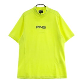 PING ピン 2023年モデル ハイネック 半袖Tシャツ イエロー系 L 【中古】ゴルフウェア メンズ