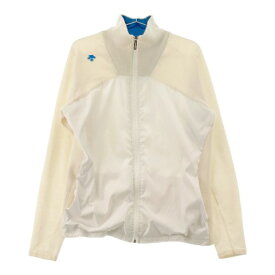 DESCENTE GOLF デサントゴルフ ナイロン切替 ニットジップジャケット ホワイト系 O 【中古】ゴルフウェア メンズ